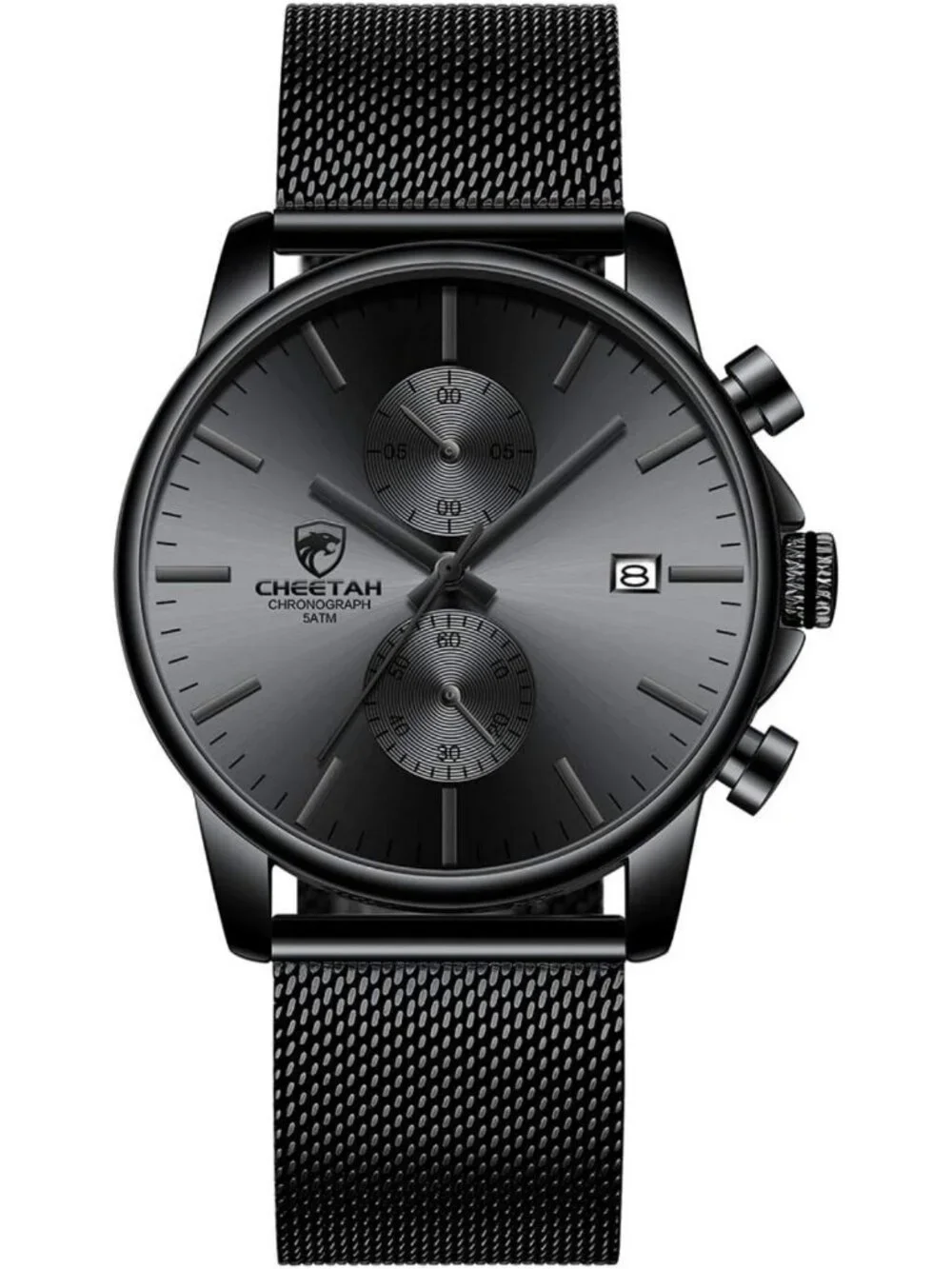 Sleek Minimalist Men's Quartz Watch - Waterproof Stainless Steel Chronograph
